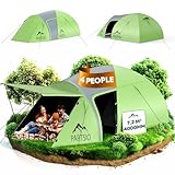 Partsio Camping Zelt mit Lobby Zelt 2-4 Personen Wasserdicht 4000mm Kuppelzelt Vorzelt Abnehmbarer für Trekking & Festival Familienzelt Camping Reise Trekking Garten Wohnraumvolumen: 7,2 m³