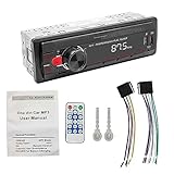 HCLZOE Universal-Autoradio mit Einzelgeräusch, Bluetooth, USB, AUX in Armaturenbrett, FM-Radio, Medienempfänger, Auto-MP3-Player, Langlebig, Einfach zu Bedienen, Schwarz