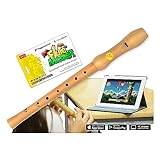 Voggenreiter Blockflöte aus Bergahorn für Kinder ab 6 Jahre inkl. Flute Master (Lernsoftware App) - barocke Griffweise in Farbe natur 1129 natur bergahorn