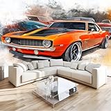 Vlies Fototapete Plakat Auto - Foto Tapete Schlafzimmer Wohnzimmer Moderne Vliestapete 200 x 140 cm Wandtapete Motivtapeten Bildtapete 3D Effekt Wand Dekoration