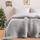 dsmsdre Decken Und Plaids, Handgestricktes Grobstrick-Plaid 150 X 200 cm, Dicke Strickdecke, Große Gestrickte Wolldecke, Bettüberwurf Für Sofa, Schlafmatte,A-80x100cm