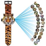 Kinder Projektor Uhr, Kinder Projektionsuhr mit 24 Verschiedene Tiger Bilder, Kinder Elektronische Armbanduhr, Projektor Uhr Spielzeug, Einstellbare Digitale Projektionsuhr, für Jungen Mädchen