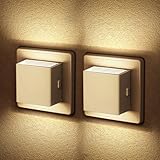 Emeritpro Nachtlicht Steckdose 2 Stück LED Nachtlicht mit Dämmerungssensor Steckdosenlicht Untere und Obere Beleuchtung Einstellbare Helligkeit für Schlafzimmer, Flur, Treppe, Küche, 3000K Warmweißes