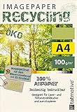TATMOTIVE Imagepaper Recyclingpapier Öko 100g/qm DIN A4, FSC zertifiziert, geeignet für alle Drucker, 250 Blatt Kopierpapier Druckerpapier nachhaltig