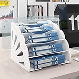 PUNCIA Dokumentenablage A4 Briefablage 5 Ablagefächer PVC Schreibtisch Datei Organizer Papierablage Aktenaufbewahrung Ablagesystem Dokumentenhalter für Büro Arbeitszimmer Schule Office