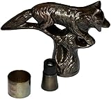 Vintage Fox Gehstock-Griff, Bronze-Finish, Metallguss, mit Ersatzteilen