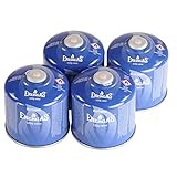 4x 500g Butan Schraubkartusche, Ventilkartusche, EN 417 Camping, Ventilschraubkartusche, EN521, Kartusche mit Gewinde, Butankartusche, Butangas