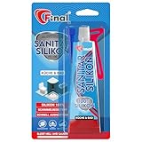 FINAL Sanitär Silikon 1x50ml - Wasserfester Dichtstoff in Profiqualität, für Bad, Dusche & Küche, schimmelresistent, antibakteriell & elastisch, haftet auf Glas, Metall, Keramik & Holz, Transparent