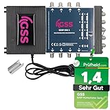 [ Test SEHR GUT *] GSS 9/8 Multischalter für Quattro & Quad LNB, Multiswitch für 2 Satelliten & 8 Teilnehmer (TV, Sat Receiver), Matrix Sat Verteiler, HD 4K Digital, für Schüssel Spiegel Antenne
