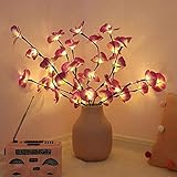 Esoes Lichterzweige Dekoleuchte Dekozweige Lichterzweige LEDs Lichter Zweige Lichterbaum LED Baum Lichterzweig Dekobeleuchtung für Innen Außen (Lila Rosa)