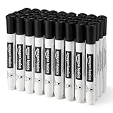 Amazon Basics Whiteboard-Marker, geruchsarm, trocken abwischbar, feine Spitze, Schwarz, 36 Stück