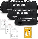 Elite Sports Workout Sandsack für vielseitige, intensive Rumpfmuskulatur, Fitness, Krafttraining mit strategischer Griffplatzierung (unbefüllt)