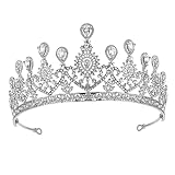 FRCOLOR 1 Stück Glänzende Strass Hochzeitskrone Für Damen Zarte Prinzessinnen Kopfbedeckung Mit Lederband Perfekt Brautjungfern Haarschmuck Oder Für Besondere Anlässe