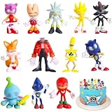 So-ni Tortendeko Mini Figuren Set- 12 Stück Soni Cupcake Torten Party Figur Deko Cake Topper Tortenaufleger Kindergeburtstag Kuchen Birthday Geburtstag Deko für Jungen Kinder Cake Decoration Supplies