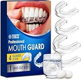 4-Pack 2-Größen Knirscherschiene Für Nacht Nachtschutz für Zähne,Beißschiene,Gegen Bruxismus und Zähneknirschen,Transparente Zahnspangen