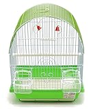 BPS Vogelkäfig aus Metall Kleiner Käfig mit Futternapf und Tränke Eimer-Springschaukel Farbe zufällig 30 x 23 x 39 cm BPS-1160