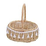 LABRIMP 1 Stück Handgemachte Blumenkorb Dekorative Lagerkorb Haushalt Rattan Korb