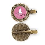 Haarspange mit weißem Wort, Schachspiel, Haarnadel, Kopfschmuck, Brosche, Haarspange