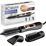 Bomann Warmluftbürste 3 Aufsätze | für alle Haarlängen | Föhnbürste mit Kaltstufe für Style-Fix | 2 Stufen | Rundbürstenföhn Hairstyler | 360° Kabel | Warmluftbürste für kurze Haare | HAS 6077 CB