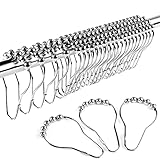 24 Stück Duschvorhang Haken, 7x4 cm Duschvorhangringe Metall Edelstahl Aufhängeringe Vorhangringe Dusche mit Kugel Gleitsystem für Duschvorhangstange Kleiderstange