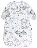 TupTam Baby Ganzjahresschlafsack Rund OEKO- TEX zertifizierte Materialien mit abnehmbaren Ärmeln 2.5 TOG unisex, Farbe: Safari Beige, Größe: 68-74