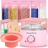 Waxing Set Wachs Haarentfernung Set: Wax Maschine Warmwachs Haarentfernung Gerät mit Silikon Schale, 5 Packungen Wachsperlen für Gesicht, Brazilian Bikinizone, Körper, Waxing kit Women Men