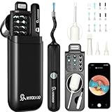 Ohrenschmalz Entferner Otoskop, VITCOCO 1080P HD Ohrenreiniger mit Painless Tweezers, Flexibel Ohrreiniger mit IP67 Wasserdicht, 12 Soft Tips, 3 Inspektionsköpfe, für Erwachsene, Kinder und Haustier