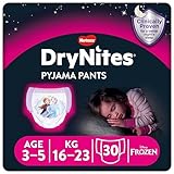 HUGGIES DryNites Girl hochabsorbierende Nachtwindeln für Mädchen 3-5 Jahre 3er Pack (3 x 10 Stück), bed wetting underwear