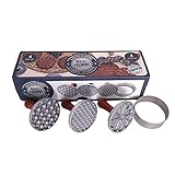 BKC HOME Keksstempel Cookie Stamp – 4-teiliges Keks Stempelset, 2 Stile Kekse Stempel mit Ausstechform, Keks Stempel mit Holzgriff, Keksstempel Set (Stil 1 (Geometrische Formen)), 31xx10x9 cm, KS1