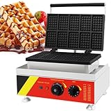 VZXATYOP 10 Rechteckige Waffeleisenmaschine Elektrische Kommerzielle Gitter Waffeleisen Kommerzielle Elektrische Bratpfanne for Bäckereien Fabrik Home Restaurant(110V)