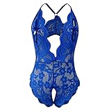 Darringls Unterwäsche Frauen Nachthemd aus Spitze und Netzstoff sexy Dessous Babydoll Dessous für Frauen Spitze Chemise Sexy Nachtwäsche Kleid mit V-Ausschnitt Nachthemd mit V-Ausschnitt