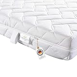 PROCAVE AloeVera Matratzenbezug versteppt, mit 4-Seiten Reißverschluss und 4 Handgriffen, 100% aus Deutschland in 90x200 cm für Matratzen-Höhe 20cm