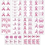 10 Blatt Brustkrebs Tätowierte Aufkleber Temporäre Band Tätowierte Brustkrebs Bewusstsein Zubehör für Frauen