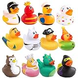 12 Stück Gummi Badeenten, Baby Bade Enten, Badeente Lustig Klein, Bunt Gummi Enten, Kinder Badewannenspielzeug, für Kinder, Babydusche, Kindergeburtstagpartys,Strand und im Pool (Skurrile Themen)