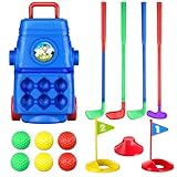 TEMI Kleinkinder-Golfspielset – Kinder-Golfkoffer-Spielset Sportspielzeug – Spielzeug für drinnen und draußen für Jungen und Mädchen 2 3 4 5 Jahre alt