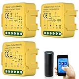 3 Stücke WiFi-Smart-Rollladenschaltermodul, Tuya WiFi Rolladenschalter Modul, 2.4GHz Alexa Smart Rolladensteuerung, APP Steuerung Zeitschaltuhr für Rolladenmotor, funktioniert mit Alexa/Google Home