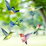 4 Stück Fensterbilder Vogelschutz Fenster, Selbstklebende Fensteraufkleber Vogelschutz, Prisma Fensteraufkleber 21x30 cm für Vogelkollisionsschutz und Dekoration