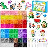 CGBOOM Bügelperlen Set, 5200 bügelperle 5 MM Bügelperlen groß Steckperlen mit Bügelperlen Platten Komplette Perlen Set Weihnachten Geburtstag Geschenk für Kinder