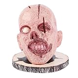 Totenkopf-Messerhalterkopf, Messeraufbewahrungsregal für die Küche, Horror-Themen-Skelettkopf-Messer-Organizer mit stabiler Basis, langlebiges Harzmaterial für