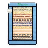 PHYMAT Infrarot-Heizmatte mit 5 arten von Natürlichen Kristallen - Far Infrared Heating Pad, Heißer SteinTherapie, 80x50cm Jade-Turmalin-Kristall Infrarot Matte für Rücken, Taille und Beine