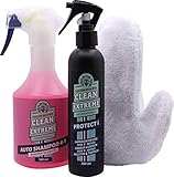 CLEANEXTREME Protect i Auto Imprägnierspray Set - mit Imprägniermittel, Reiniger, Reinigungshandschuh. Imprägnierung für Cabrio-Verdeck, Polster, Teppich