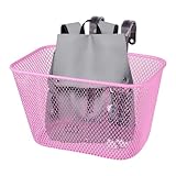 Fyrdyn Kinder-Fahrradkorb, Fahrrad-Frachtkorb vorne, rostfrei, wetterfest, für Radfahren, Reiten, Strandausflüge, Pendeln, Einkaufen