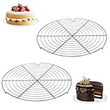 EVDZNA Rund Abkühlgitter, 2 Stück Abkühlgitter, 30cm Rund Kuchen Kuchenrost,Edelstahl Kuchengitter Abkühlgitter,Tortenkühler, Küchenzubehör, für Küche, Grillen