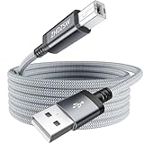 Kiuet USB Druckerkabel 3M, USB 2.0 Typ A anf Typ B Scannerkabel Kompatibel mit Canon, HP DeskJet/Envy, Lexmark, Dell, 3D, DAC, Xerox, etc