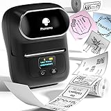 Phomemo M110 Etikettendrucker Bluetooth Etikettendrucker Selbstklebend Thermo Beschriftungsgerät,Tragbarer Label Printer für Barcode,Einzelhandel,Büro,Kompatibel mit Telefonen und PC-System - Schwarz