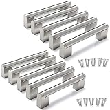 10 Stück Yorbay Edelstahl Möbelgriffe Mehrweg, Rohr-Durchmesser:14 x 14 mm, Silber (Bohrlochabstand: 96mm)