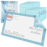 Harmony Care® 60 x Inkontinenz Bettunterlage mit Fixierstreifen, 6-lagig - 60 x 90 cm saugstarke Krankenunterlagen - rutschfeste Inkontinenzunterlagen einweg
