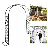Metall Gartenlaube Rankhilfe für Kletterpflanzen Breit 220cm Gartenbau Rosenbogen für Hochzeit Zeremonie