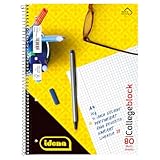 Idena 10392 - Collegeblock, DIN A4, 80 Blatt, 70 g/m², kariert, gelocht