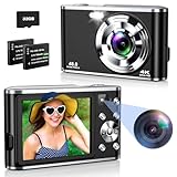4K Digitalkamera mit Dual-Kamera 48MP Autofocus Fotoapparat Digitalkamera mit 32GB Karte 16X Digitalzoom Vlogging Kamera Kompaktkamera für Einsteiger